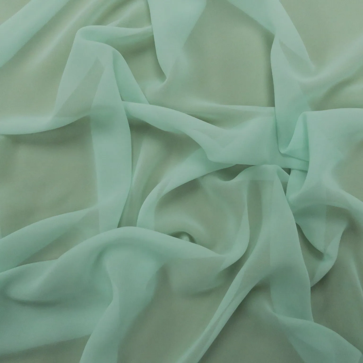 Silk Georgette Chiffon Fabric 54" Mint Solid 10mm 100% Silk