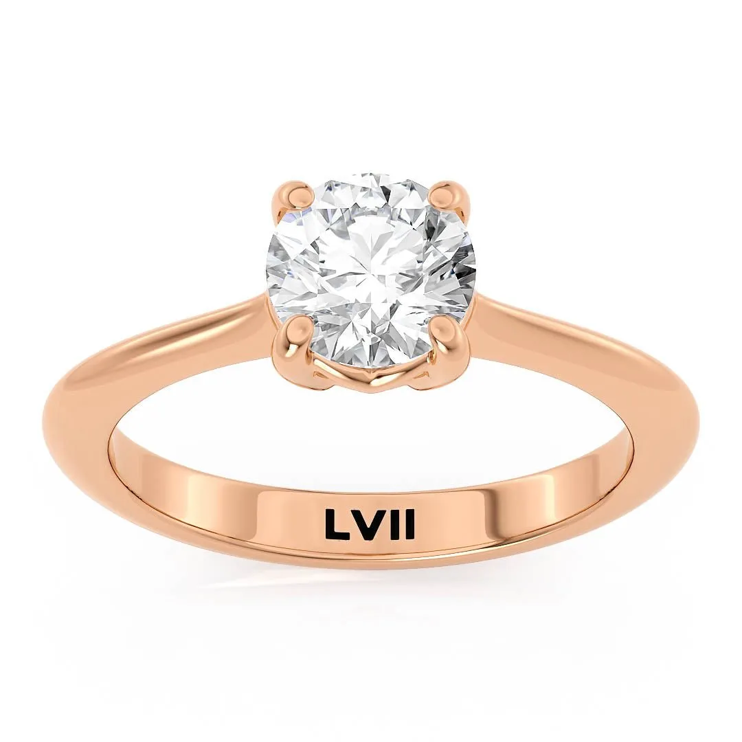 Simple Engagement Rings Round Cut Lab Grown Diamond - The Eloise Ring