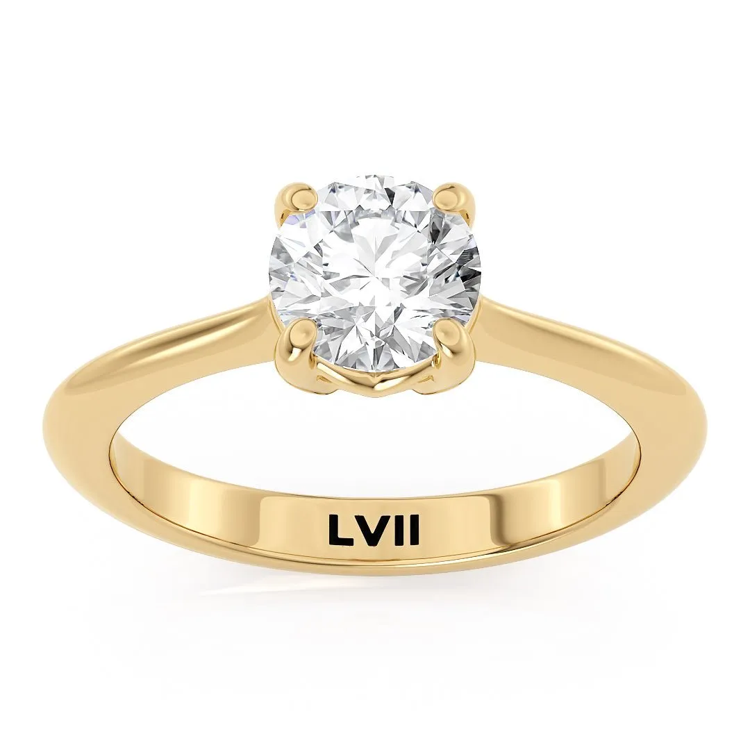 Simple Engagement Rings Round Cut Lab Grown Diamond - The Eloise Ring
