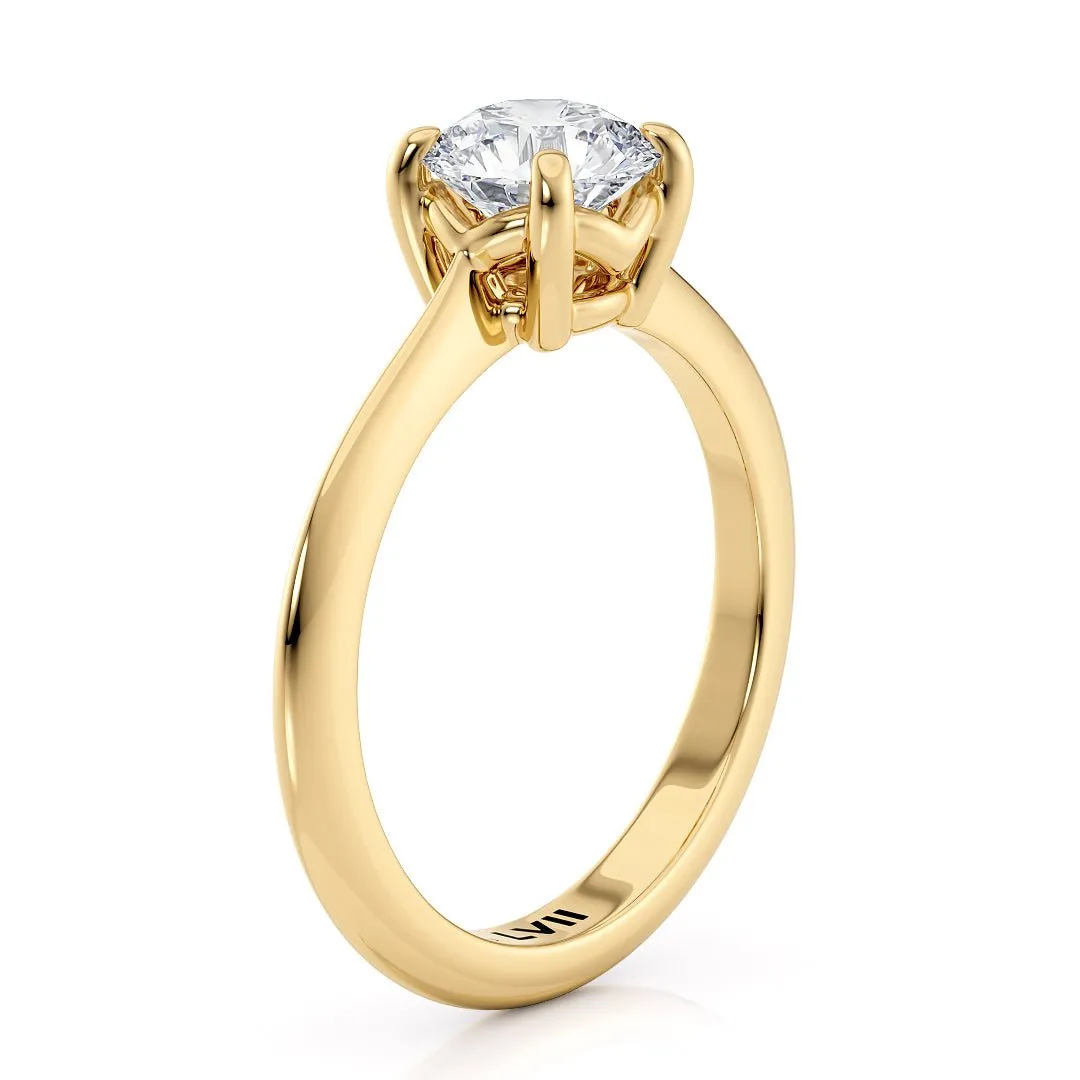 Simple Engagement Rings Round Cut Lab Grown Diamond - The Eloise Ring
