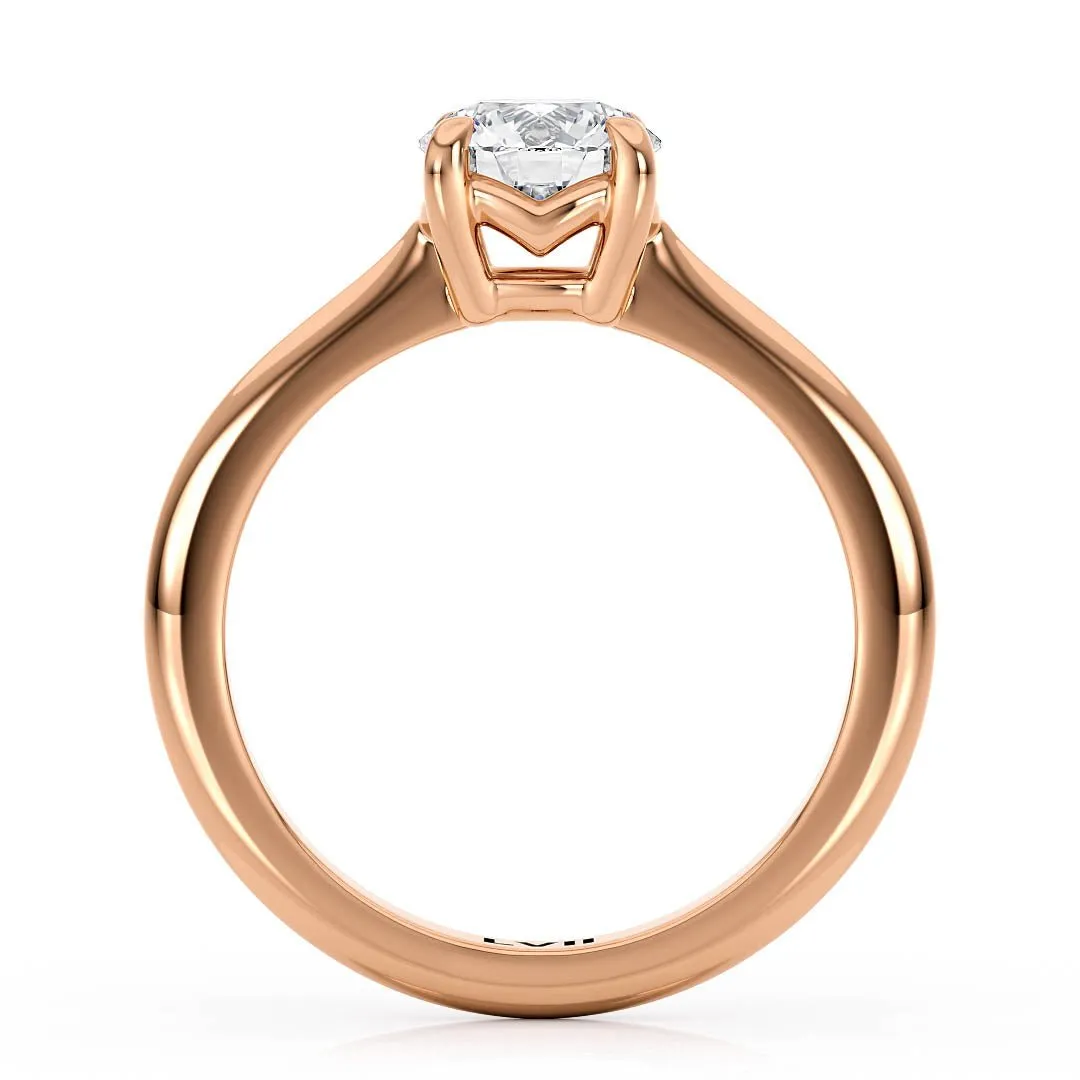 Simple Engagement Rings Round Cut Lab Grown Diamond - The Eloise Ring