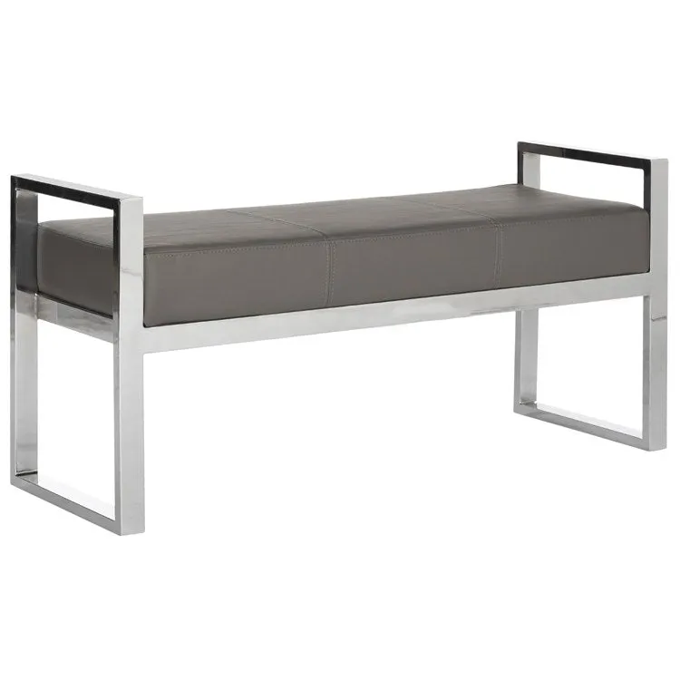 Slade Bench - Gray/Chrome