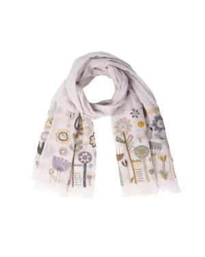 SOPHIE DIGARD Wool Flower Petit Point Scarf