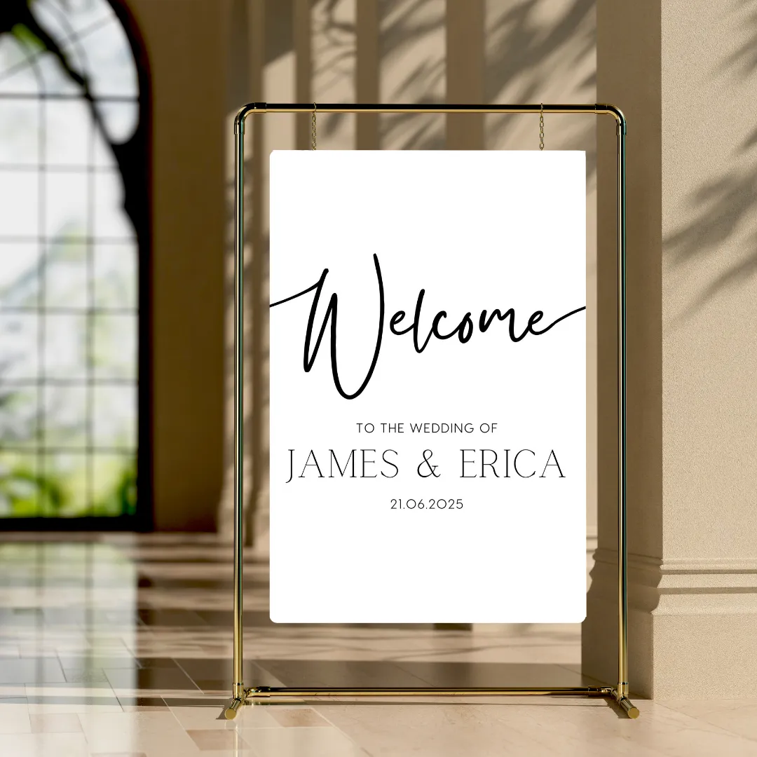 Timeless White Welcome Sign