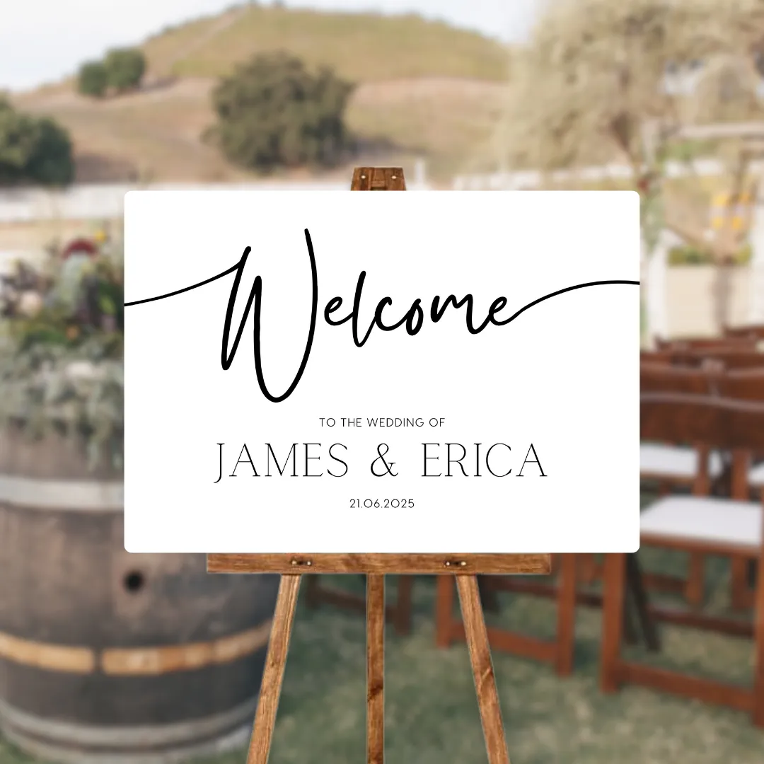 Timeless White Welcome Sign