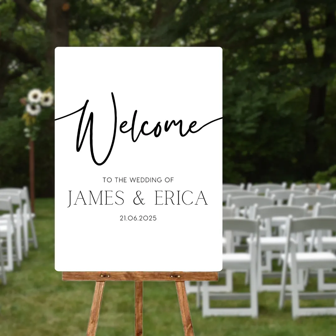 Timeless White Welcome Sign