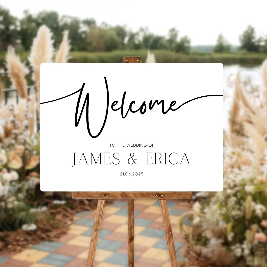 Timeless White Welcome Sign