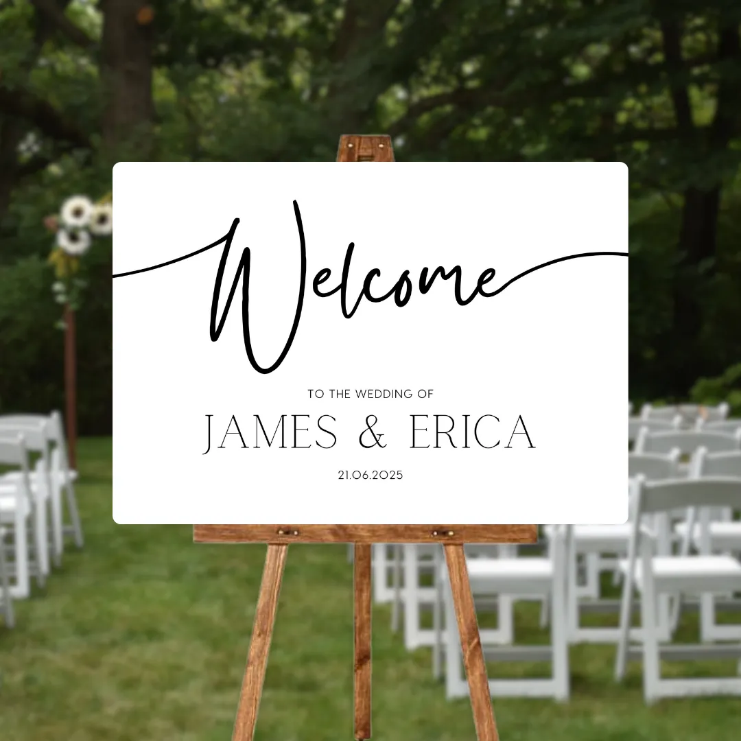 Timeless White Welcome Sign
