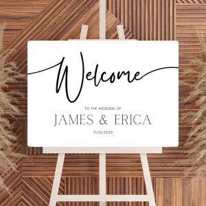 Timeless White Welcome Sign