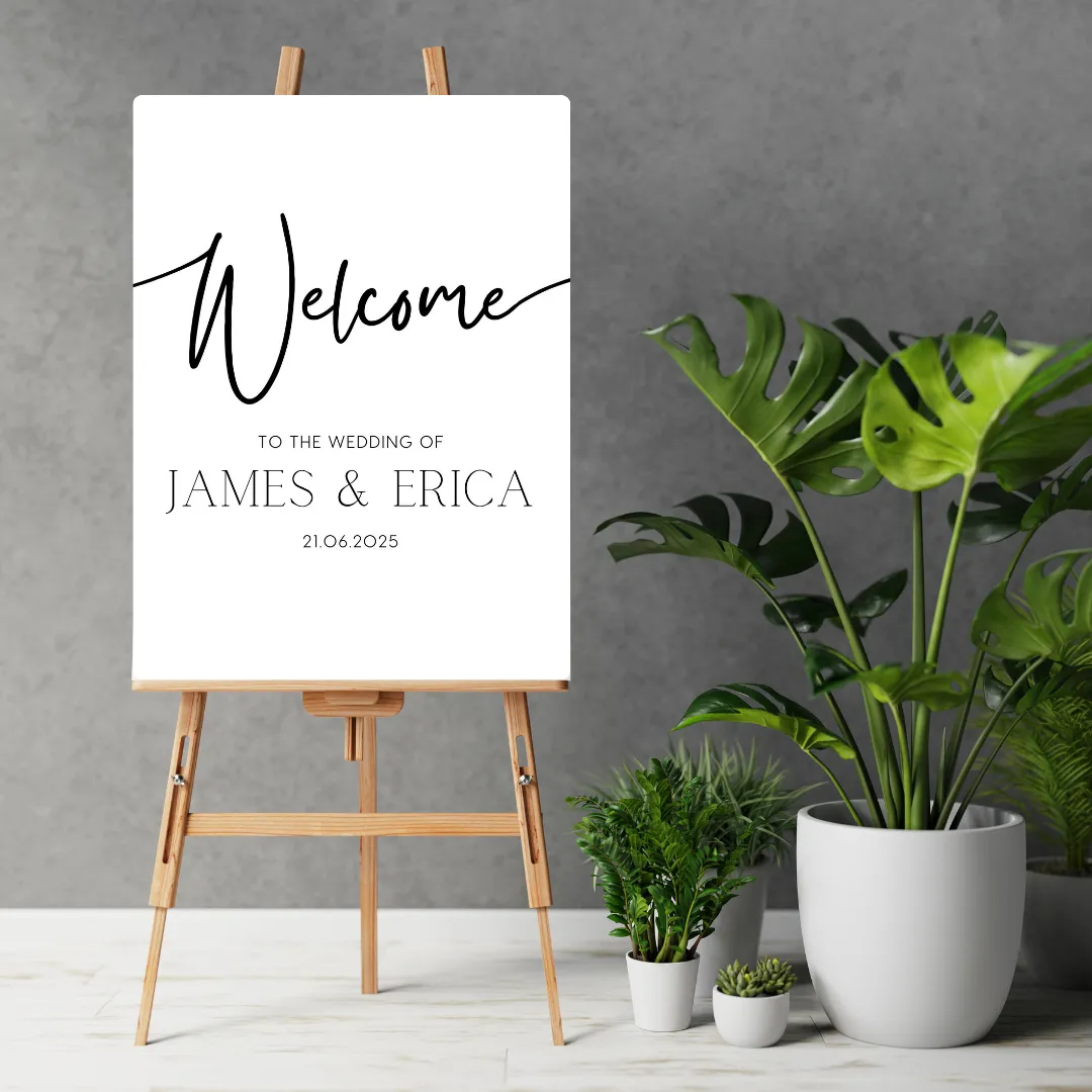 Timeless White Welcome Sign