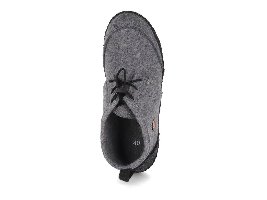 WoolFit Men Women Barefoot Slippers 'Nomad', light gray black