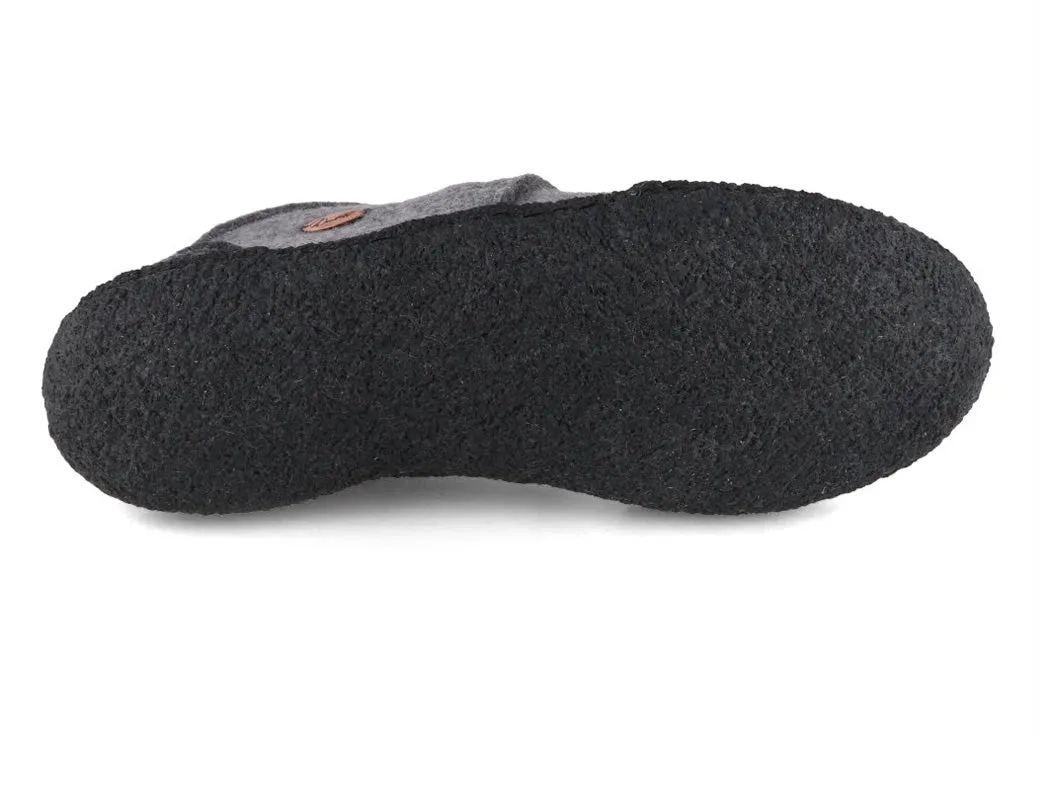 WoolFit Men Women Barefoot Slippers 'Nomad', light gray black