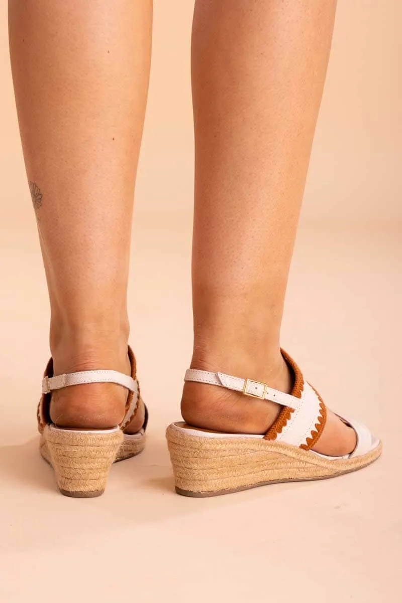 Zinnia Heel White/Tan